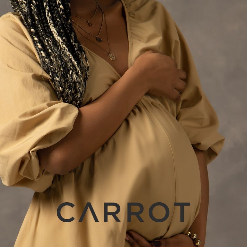 Pregnant woman who has Carrot Fertility insurance